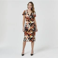 Jane Lamerton Flutter Sleeve Dress Abstract Floral Floral 9 Jane Lamerton Flutter Sleeve Dress Abstract Floral Floral -women's clothing Sales 621462 C 0962 38