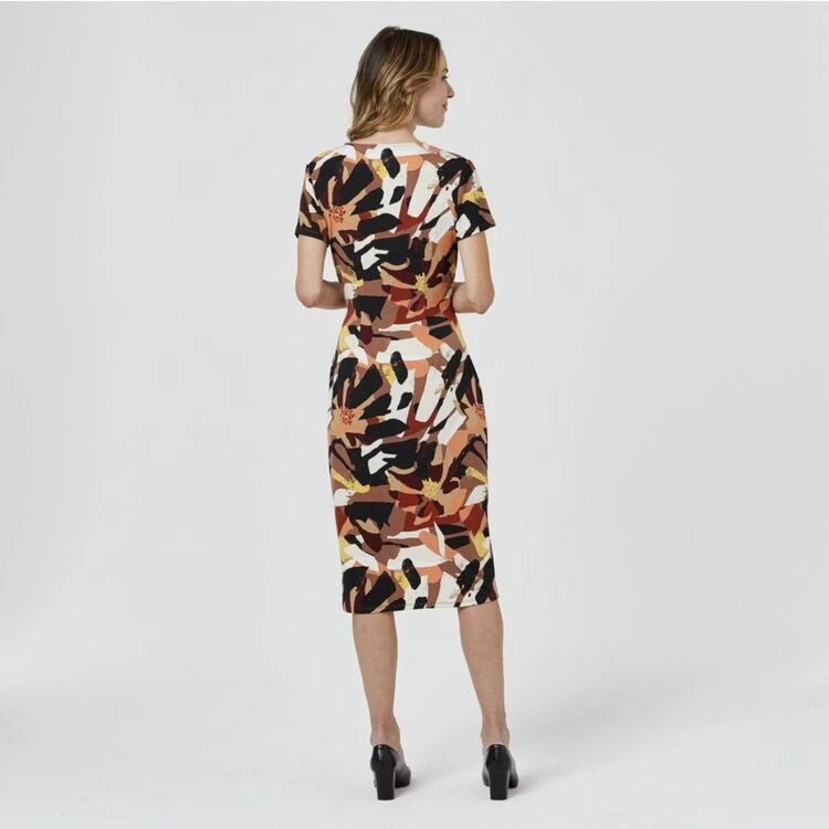 Jane Lamerton Flutter Sleeve Dress Abstract Floral Floral 4 Jane Lamerton Flutter Sleeve Dress Abstract Floral Floral - Image 2