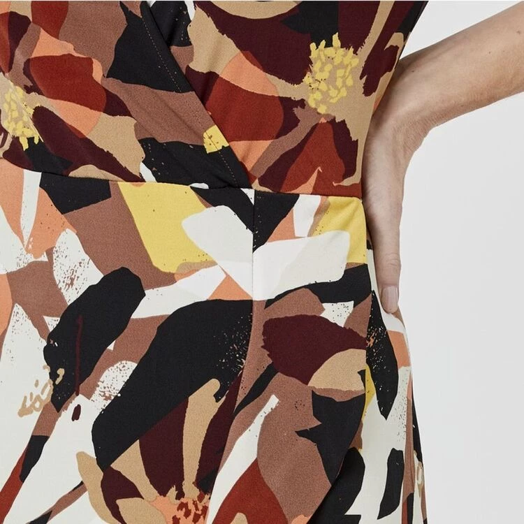 Jane Lamerton Flutter Sleeve Dress Abstract Floral Floral 3 Jane Lamerton Flutter Sleeve Dress Abstract Floral Floral