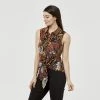 Jane Lamerton Linen Tie Front Top Palm -women's clothing Sales 621468 C 0314 08 2