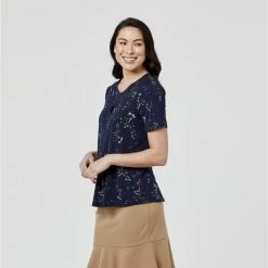 Khoko Smart Envelope Neck Top Flower -women's clothing Sales 621478 C 0962 43 2