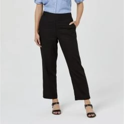 Khoko Smart Button Linen Pant Black 9 Khoko Smart Button Linen Pant Black -women's clothing Sales 621481 C 0001 00