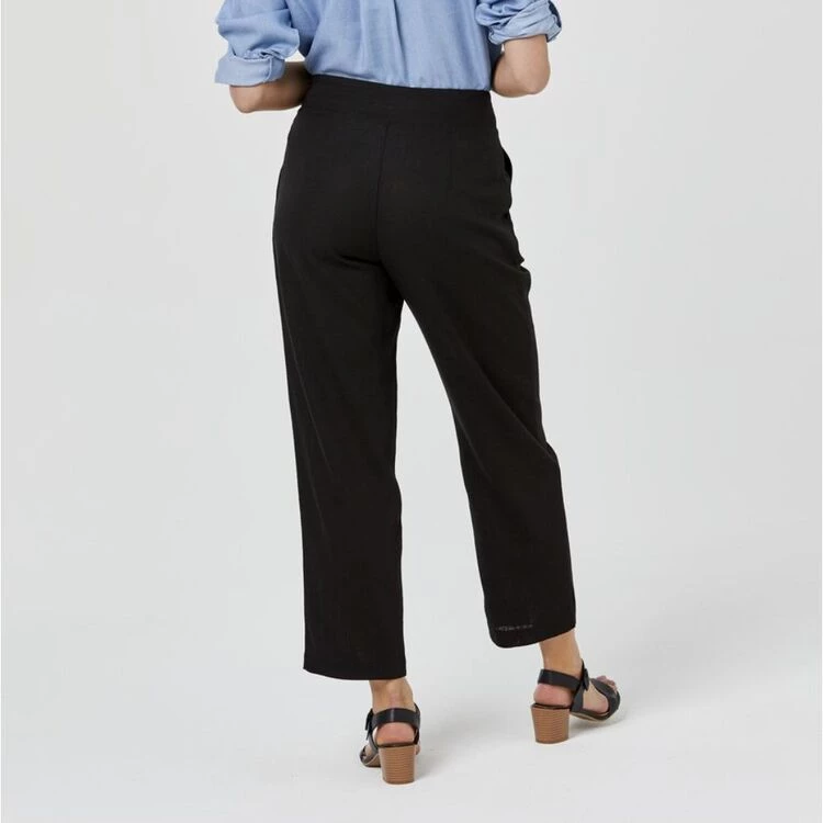 Khoko Smart Button Linen Pant Black 4 Khoko Smart Button Linen Pant Black - Image 2