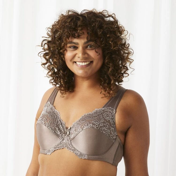 Sash & Rose Lace Underwire Minimiser Mocha 3 Sash & Rose Lace Underwire Minimiser Mocha