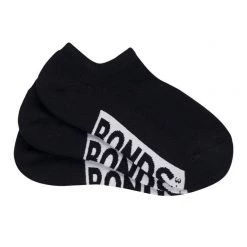 Bonds Logo No Show Socks 3 Pack Black