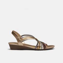 Savannah Angela Women's Wedged Sandal Metallic -women's clothing Sales 622175 C 1960 00