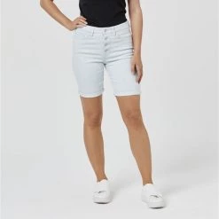 Khoko Denim Denim Bermuda Button Short Light Blue -women's clothing Sales 622385 C 0450 00