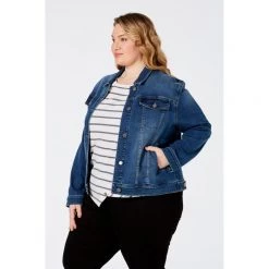 Khoko Plus Denim Jacket Mid Wash -women's clothing Sales 622387 C 1981 08 2