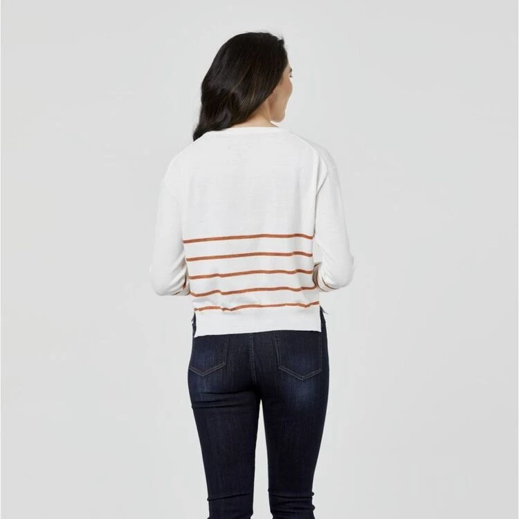 Khoko Denim Nautical Cotton Stripe Jumper Auburn 4 Khoko Denim Nautical Cotton Stripe Jumper Auburn - Image 2