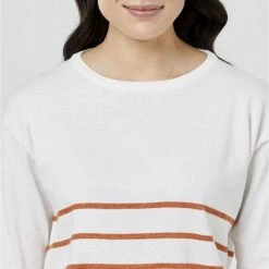 Khoko Denim Nautical Cotton Stripe Jumper Auburn