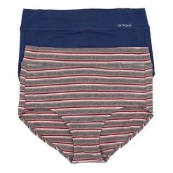Ambra Smooth Lines Full Brief 2 Pack Grey & Blue