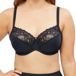 Nancy Ganz Mia Body I.D Embroidered Underwire Bra Black -women's clothing Sales 622684 C 0001 00