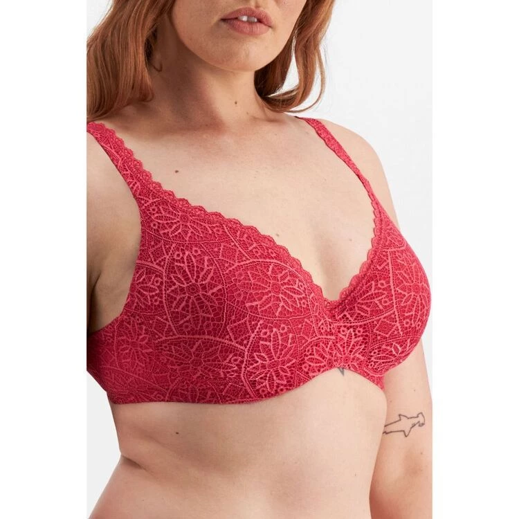 Berlei Barely There Lace Bra Raspberry 4 Berlei Barely There Lace Bra Raspberry - Image 2