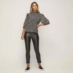 Leona Edmiston Ruby Shirred Trim Top Print -women's clothing Sales 623000 C 0965 53