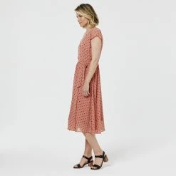 Leona Edmiston Ruby Pleat Picnic Dress Tan & Black -women's clothing Sales 623002 C 1250 69 2