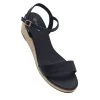 Khoko Esther Women's Rope Wedge Sandal Black