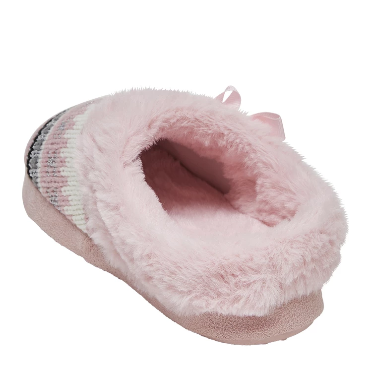 Sash & Rose Women's Lurex Knit Bow Scuff Slipper Gift Boxed Pink 5 Sash & Rose Women's Lurex Knit Bow Scuff Slipper Gift Boxed Pink - Image 3