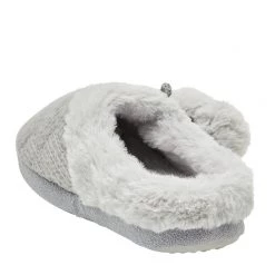 Sash & Rose Women's Cable Knit Pom Pom Scuff Gift Box Grey -women's clothing Sales 623018 C 0020 00 2