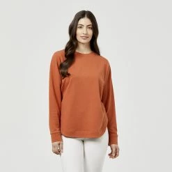 Khoko Basics Curved Hem Fleece Top Auburn -women's clothing Sales 623057 C 0960 23