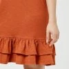 Khoko Collection BCI Cotton Slub Dress With Ruffle Auburn -women's clothing Sales 623650 C 0960 23 4