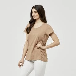 Khoko Collection BCI Cotton Twist Front Tee Biscuit -women's clothing Sales 623653 C 0260 13 2