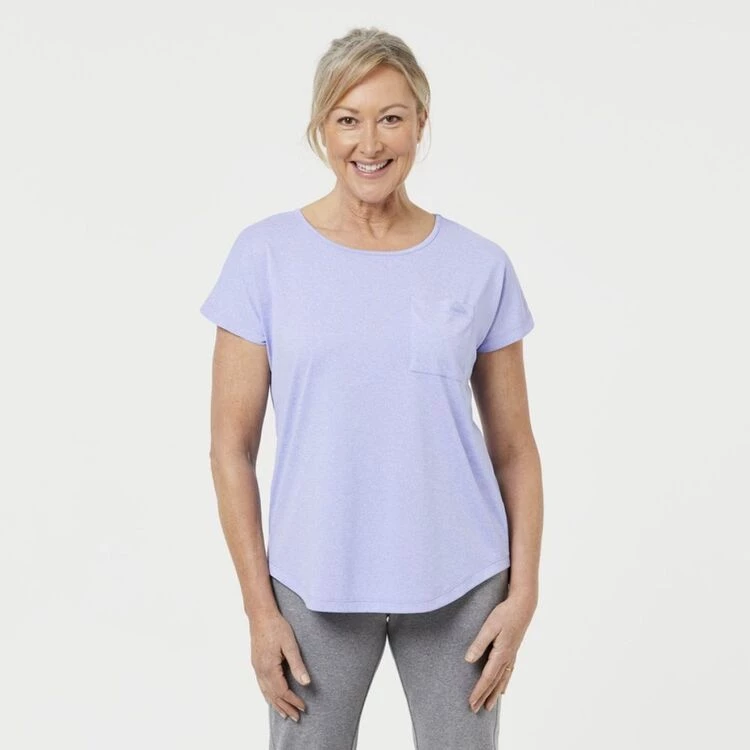 Diadora Women's Active Pocket T-Shirt Lavender 6 Diadora Women's Active Pocket T-Shirt Lavender - Image 4