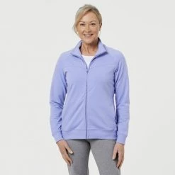 Diadora Women's Fleece Zip Thru Jacket Lavender -women's clothing Sales 623836 C 0530 28