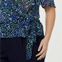Estelle Blue Poppy Top Floral