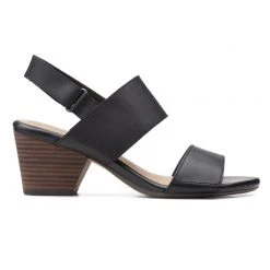 Cloud Steppers By Clarks Lorene Bright Women's Heeled Sandal Black Leather -women's clothing Sales 624389 C 0001 44 4