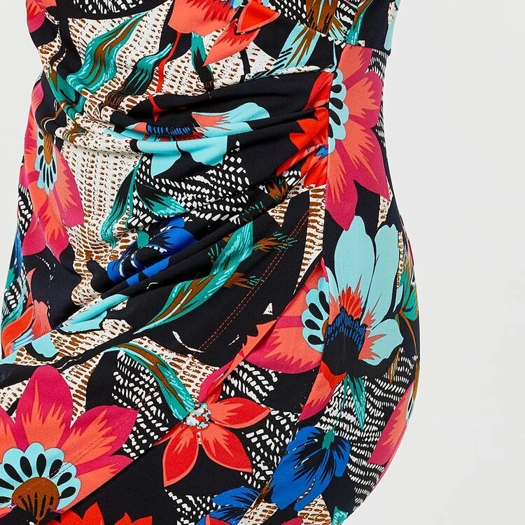 Jane Lamerton Mock Wrap Jersey Dress Tropic 3 Jane Lamerton Mock Wrap Jersey Dress Tropic