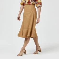 JB Jayson Brunsdon A Line Skirt Tan -women's clothing Sales 624458 C 0921 66 2