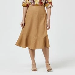 JB Jayson Brunsdon A Line Skirt Tan -women's clothing Sales 624458 C 0921 66