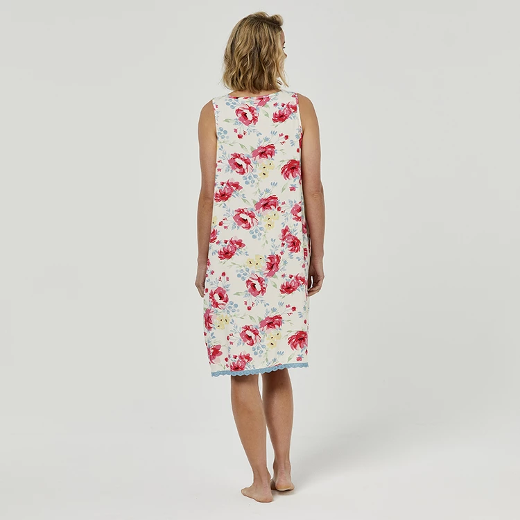 Sash & Rose Woven Lace Hem Nightie Ivory & Rose 4 Sash & Rose Woven Lace Hem Nightie Ivory & Rose - Image 2