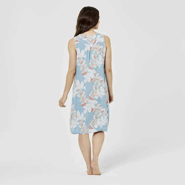 Sash & Rose Woven Broderie Trim Nightie Blue 4 Sash & Rose Woven Broderie Trim Nightie Blue - Image 2