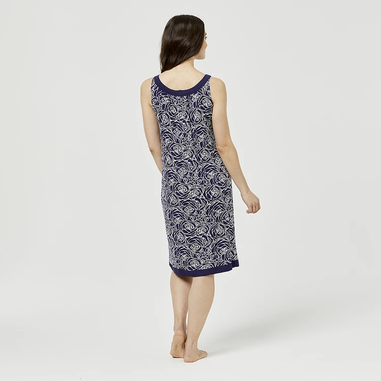 Sash & Rose Jersey Summer Nightie Navy & Ivory 4 Sash & Rose Jersey Summer Nightie Navy & Ivory - Image 2