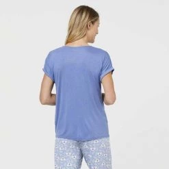 Sash & Rose Twist Front Tee Navy & Colony Blue -women's clothing Sales 624811 C 1411 11 3