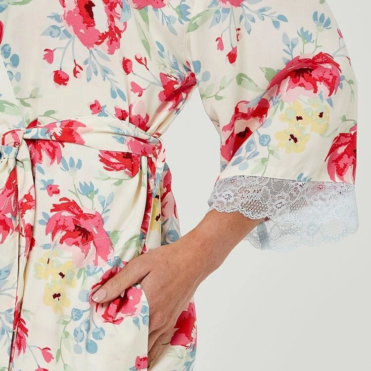 Sash & Rose Woven Kimono Gown 3 Sash & Rose Woven Kimono Gown