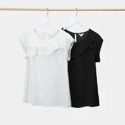 Khoko Smart Ruffle Top Black