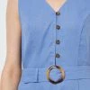Khoko Smart Belted Button Dress Cornflower 1 Khoko Smart Belted Button Dress Cornflower -women's clothing Sales 624866 C 0431 28 4