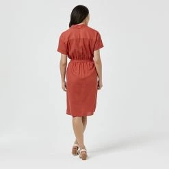 Khoko Smart Linen Dress Terra -women's clothing Sales 624869 C 0801 46 3