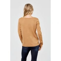 Khoko Collection Vee Neck Knit Caramel 7 Khoko Collection Vee Neck Knit Caramel -women's clothing Sales 625138 C 0260 21 3