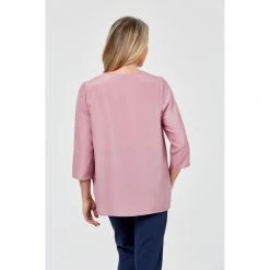 Savannah Pleated Longline Top Rose -women's clothing Sales 625158 C 0663 15 3