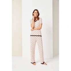 Jane Lamerton Spot Lace Sleep Tee Peach
