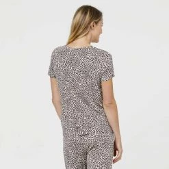 Jane Lamerton Leopard Lace Sleep Tee Camel -women's clothing Sales 625390 C 0251 24 3