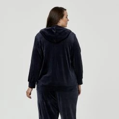 Khoko Plus Velour Zip Hoodie Indigo -women's clothing Sales 625399 C 0401 32 4