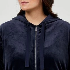 Khoko Plus Velour Zip Hoodie Indigo -women's clothing Sales 625399 C 0401 32 5