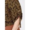 Khoko Plus Shirred Waist Top Leaf Print