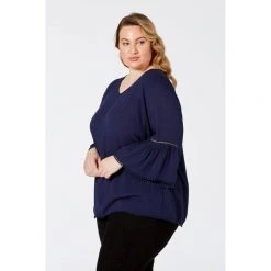 Khoko Plus Lace Insert Top Navy 8 Khoko Plus Lace Insert Top Navy -women's clothing Sales 625522 C 0410 00 2