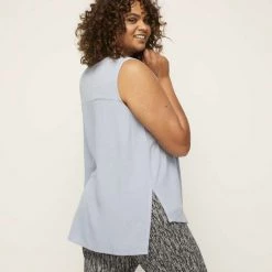 Khoko Plus Hanky Hem Tank Blue -women's clothing Sales 625555 C 0400 00 2