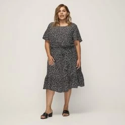 Khoko Plus Midi Dress Blue Print -women's clothing Sales 625557 C 1400 76